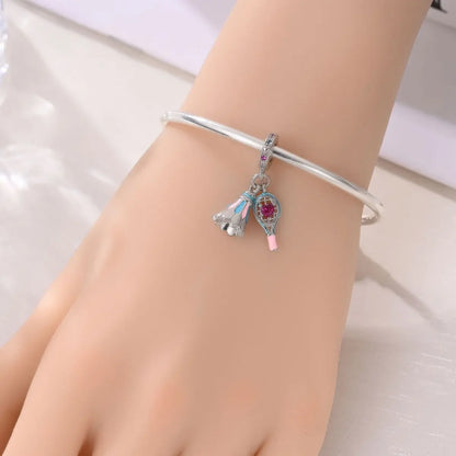 Original 925 Sterling Silver Sports Ball Charms Earrings Beads Pendants for Bracelet Necklace Jewelry Gift