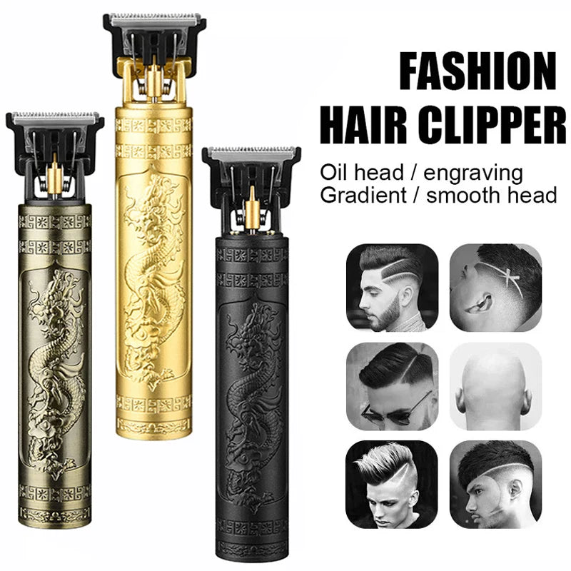 Professional Beard Trimmer Kit T9 Hair Clippers for Men Vintage Shaving Machine with Multiple Nozzles and Long Battery Life