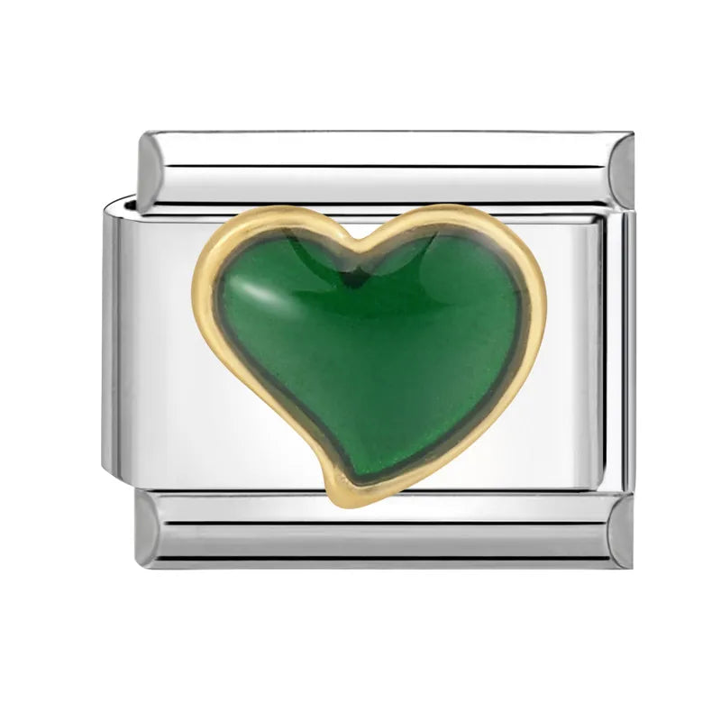 Y2K Green Series Italian Charm Bracelet Links with Camera Woods Flowers Designs in Stainless Steel