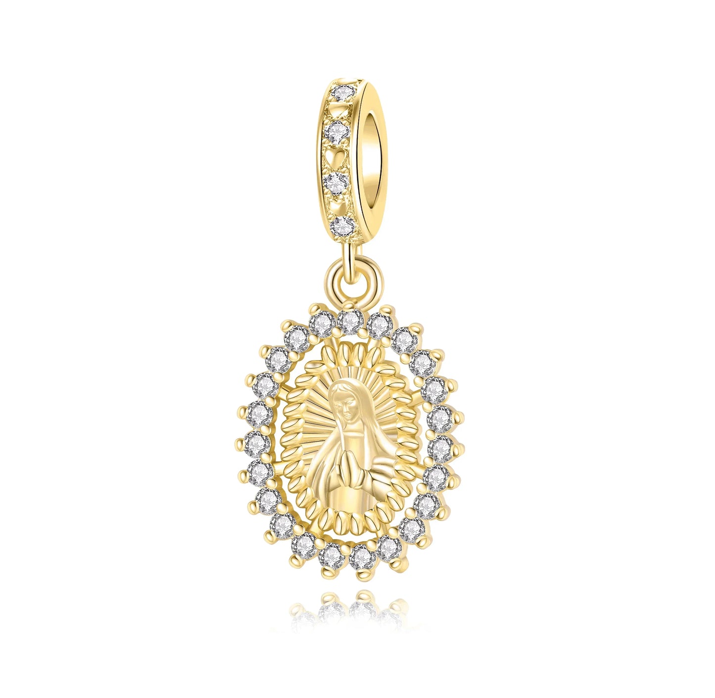 925 Sterling Silver Virgin Mary Angel Cross Pendant Necklace Charm for DIY Jewelry Gifts