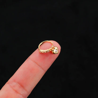 316L Surgical Stainless Steel Heart Crown Flower Butterfly Dangle CZ Nose Studs for Stylish Nose Piercing Jewelry