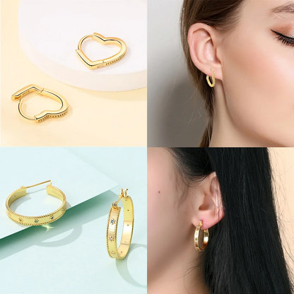 Elegant 925 Silver Twist Zircon Hoop Earrings for Women - Ideal Engagement or Birthday Gift