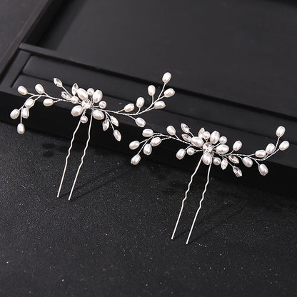 Elegant Crystal Pearl Rhinestone Hairpins for Women Bridal Party Accessories