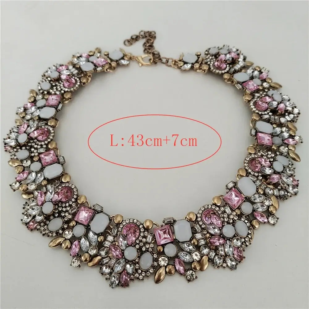 Indian Ethnic Crystal Rhinestone Necklace Earrings Set for Bridal 2024 Colorful Sets
