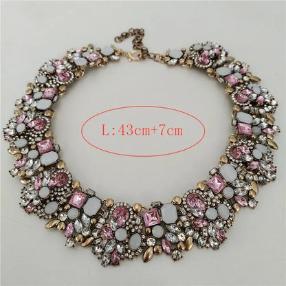 Indian Ethnic Crystal Rhinestone Necklace Earrings Set for Bridal 2024 Colorful Sets