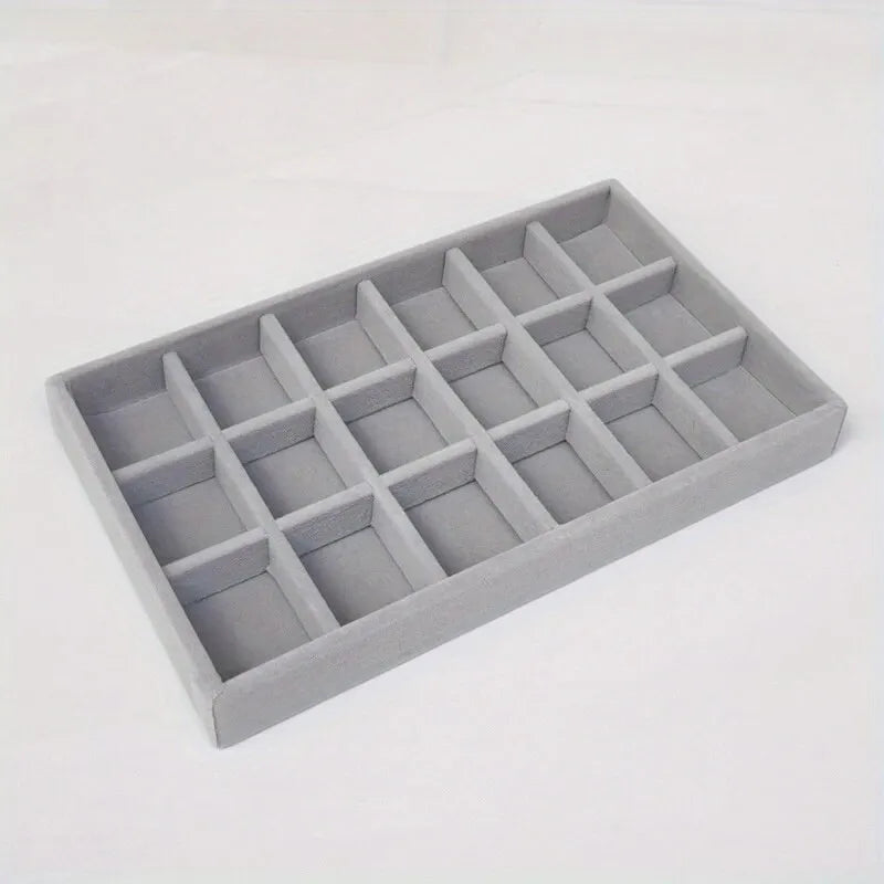 Velvet Jewelry Display Tray Exquisite Portable Organizer for Rings Earrings and Necklaces