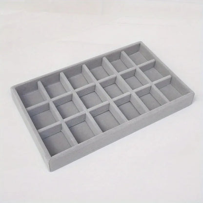 Velvet Jewelry Display Tray Exquisite Portable Organizer for Rings Earrings and Necklaces
