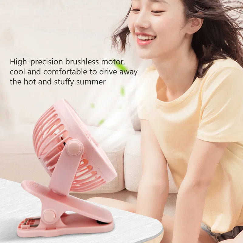 Mini Breeze Portable Hand Clip Fan USB Desktop Electric Fan for Travel and Dorms
