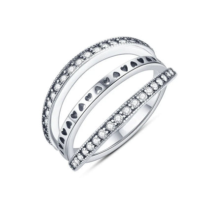 Silver Plated Luxury Stackable Ring with Real Infinite Flower Daisy Design for Women Engagement and Wedding Parties KTR095