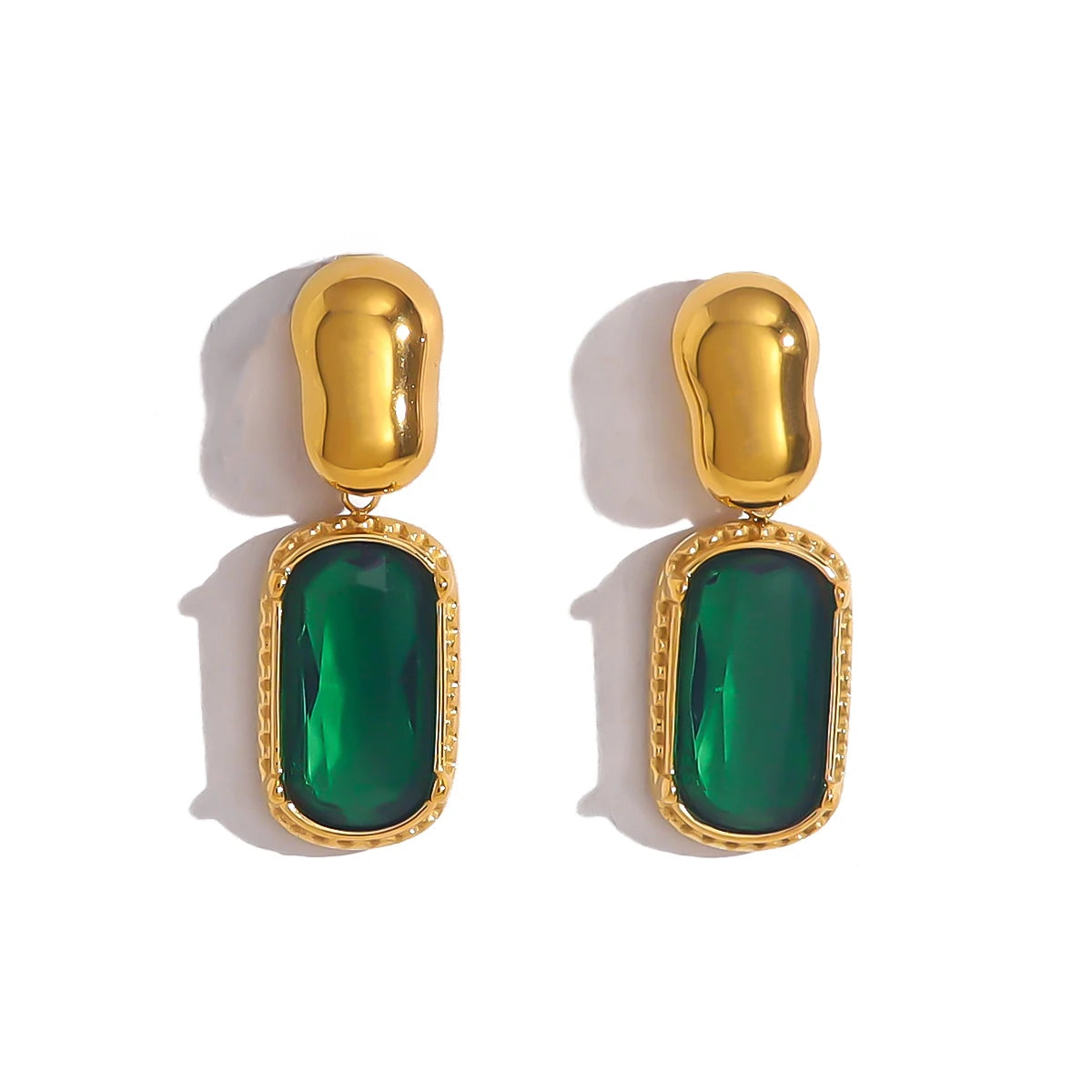 Wild and Free 18K Gold Plated Cubic Zirconia Stainless Steel Drop Earrings for Women
