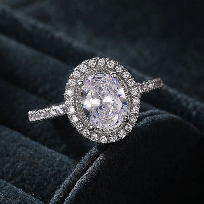 Real Moissanite 925 Sterling Silver Ring for Women Square Round Brilliant Diamond Band Wedding Jewelry Gift