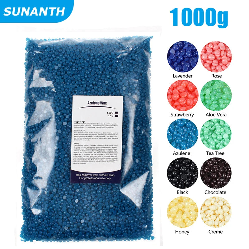 Painless Hard Wax Beans for Bikini and Body Hair Removal with Heating Wax Machine - Fast and Gentle Depilatory Solution