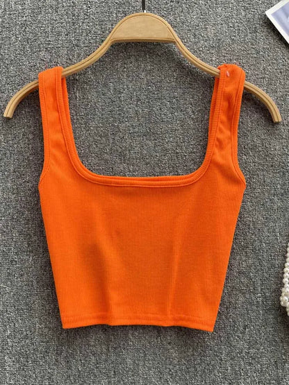 Women Backless Y2K Slim Fit Crop Tank Top Sleeveless