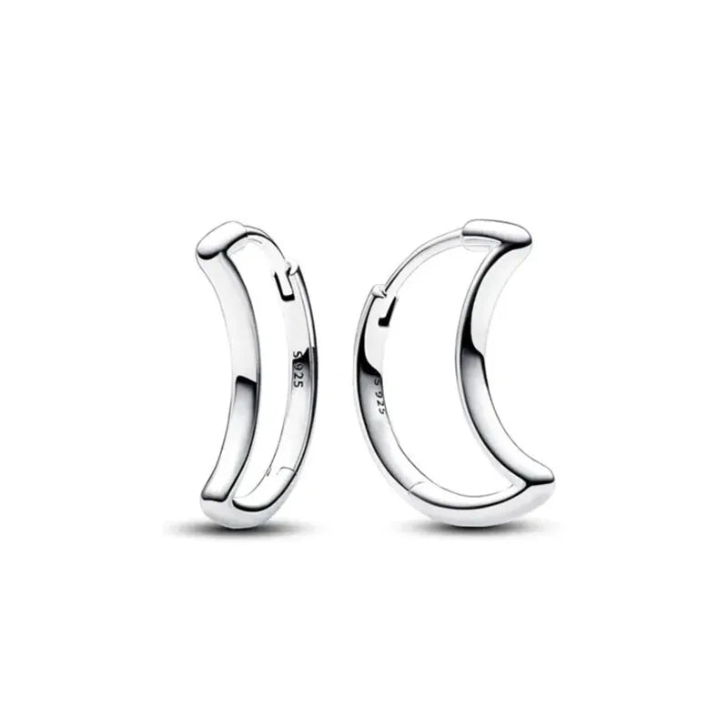 European 925 Silver Blue Snowflake Moon And Heart Zircon Stud Earrings For Women Holiday Exquisite Charm Jewelry