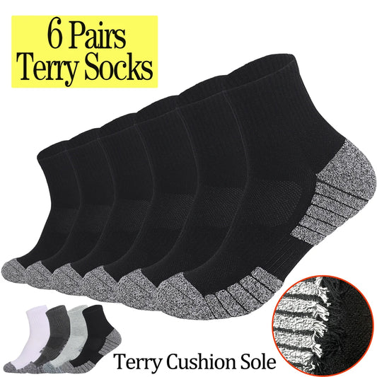 Thermal Terry Trekking Socks Men Non Slip Seamless Toe