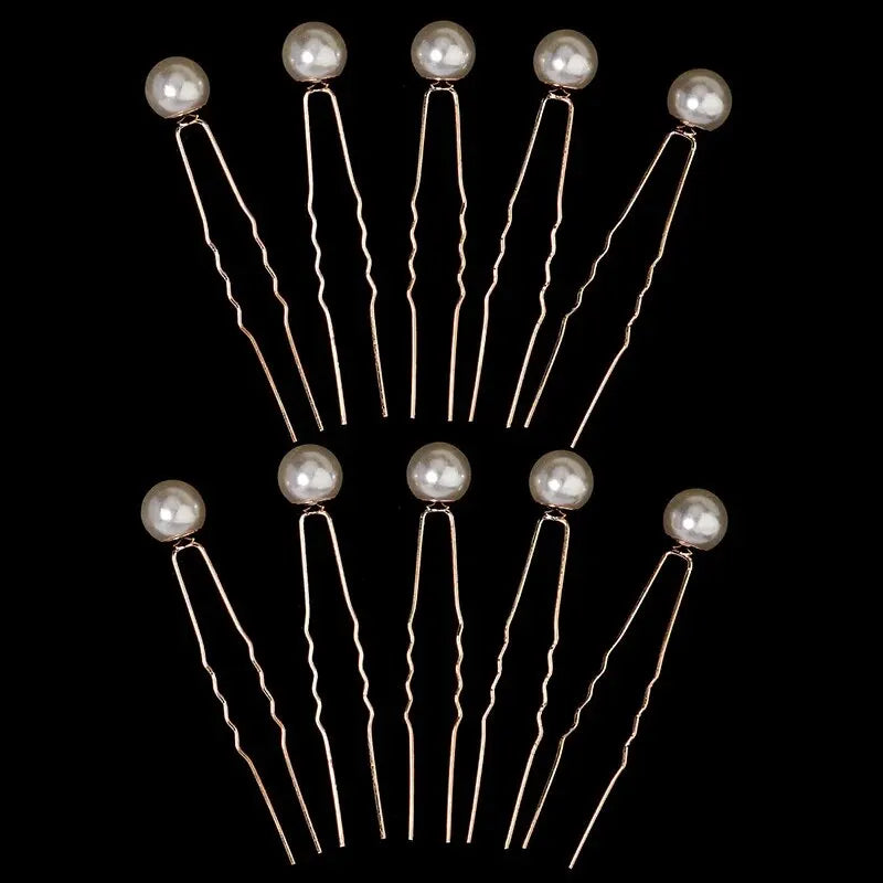 Elegant Pearl Beaded Hairpin Set for Wedding and Fashion Styling