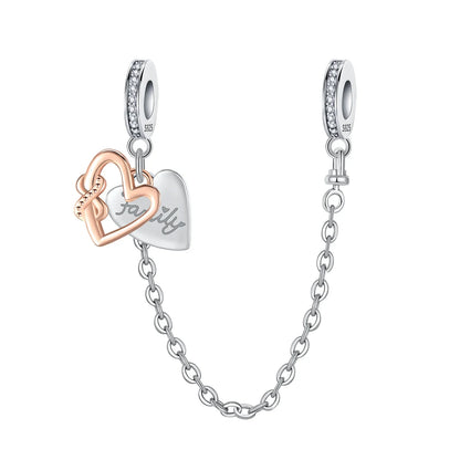 925 Sterling Silver Colorful Snowflake Heart Lock and Key Charms for DIY Necklace and Bracelet Jewelry Gifts