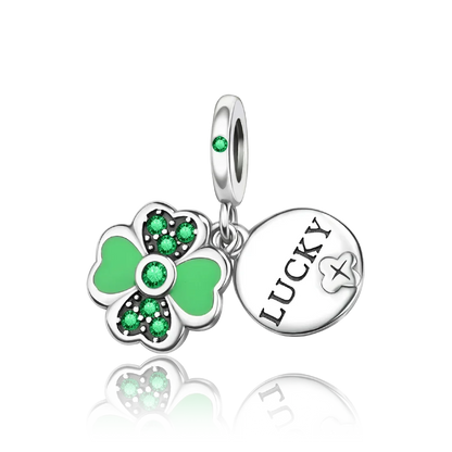 925 Sterling Silver Green Heart Clover Dinosaur Hot Air Balloon Charms for DIY Bracelets Fine Zircon Jewelry