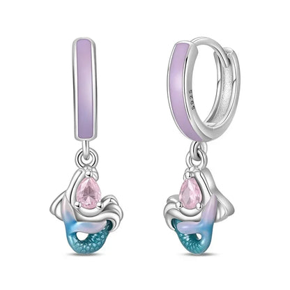 925 Sterling Silver Gold Hoop Earrings Halloween Pumpkin Skull Christmas Tree Zircon Studs for Women DIY Jewelry