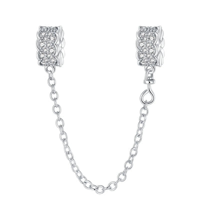 925 Sterling Silver Clover Daisy Star Moon Pavé Safety Chain Bow Necklace and Bracelet Set Luxury Fine Jewelry for Women
