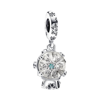925 Sterling Silver Christmas Snowman Snowflakes and Hot Air Balloon Charms for DIY Bracelets and Necklaces Women Gift