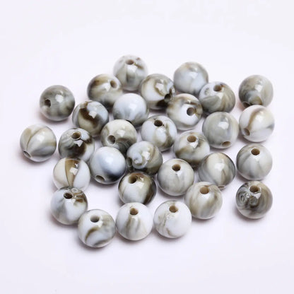 Fashion Round Resin Beads 8mm Imitation Jade for Jewelry Making 50 Pcs