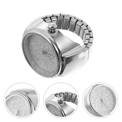 Elegant Unisex Glitter Ring Watch with Quartz Movement and Vintage Style