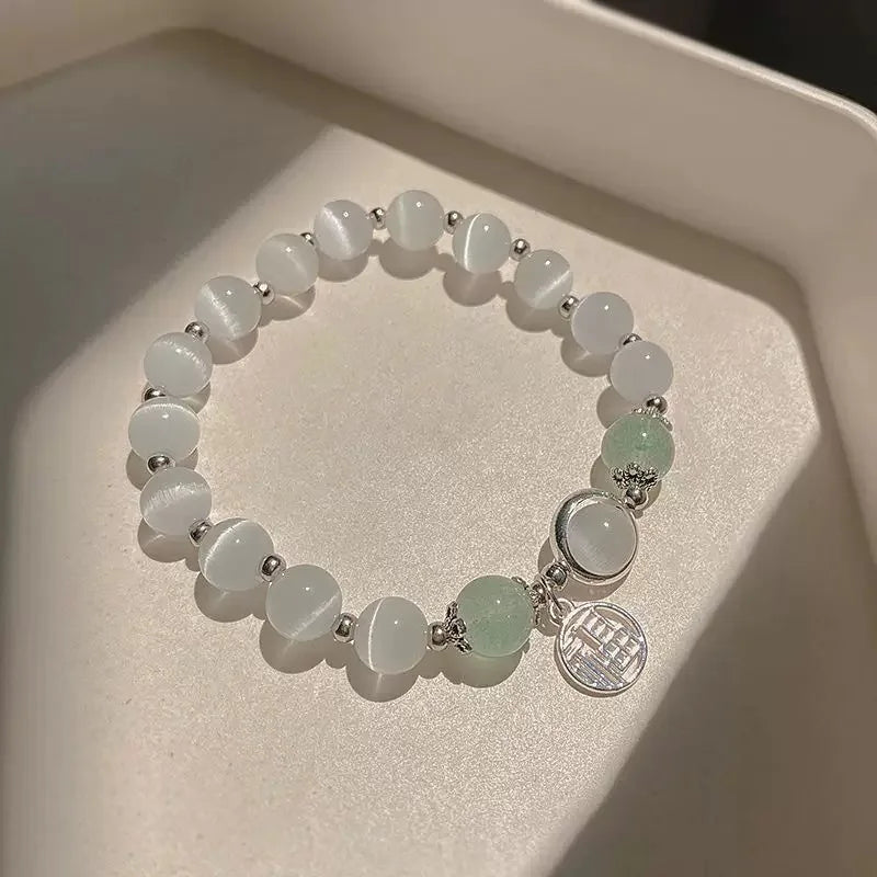 Handmade Star Double Layer Cream Beaded Bracelet for Women