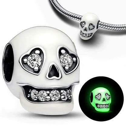 925 Sterling Silver Halloween Charms Pumpkin Ghost Witch Hat Pendant Beads for DIY Bracelet Necklace