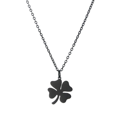 Cazador 2025 Lucky Clover Pendant Necklace Gold Color Double Layer Stainless Steel Jewelry for Women and Girls