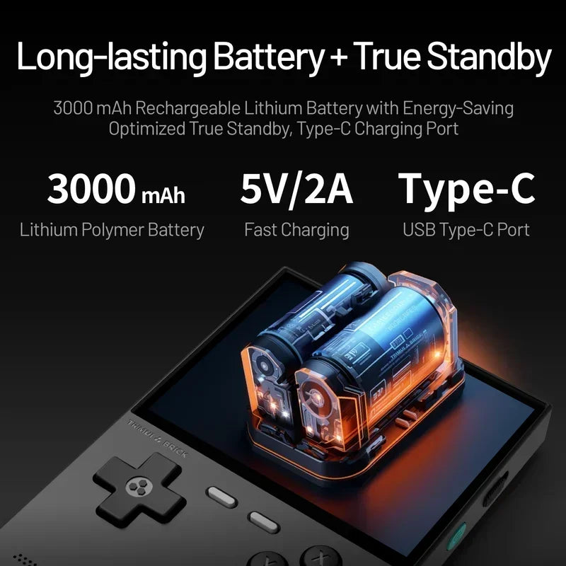 Trimui Brick Vertical Edition Open Source Palm Phone 3.2 Inch 1024x768 400ppi Portable Lightweight 3000mAh Back Top Ambient Light