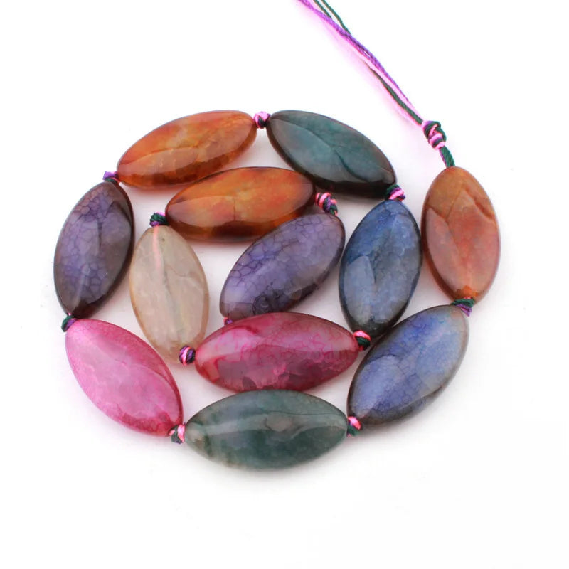 Natural Multicolor Cracked Agate Faceted Stone Beads for DIY Necklaces and Bracelets 15 Inches