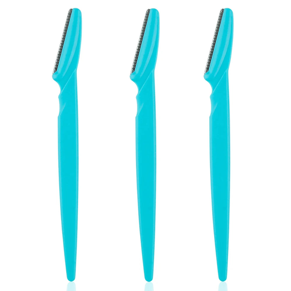 Portable 3/4/10Pcs Eyebrow Trimmer Face Blade Shaver Tools 3pcs Blue