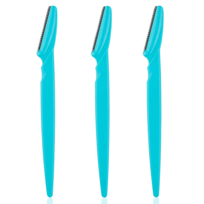 Portable 3/4/10Pcs Eyebrow Trimmer Face Blade Shaver Tools 3pcs Blue