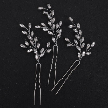 Elegant Rhinestone Bridal Hairpins with 7 Colors Flower Design for Weddings and Parties