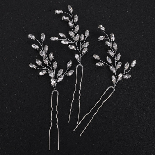 Elegant Rhinestone Bridal Hairpins with 7 Colors Flower Design for Weddings and Parties