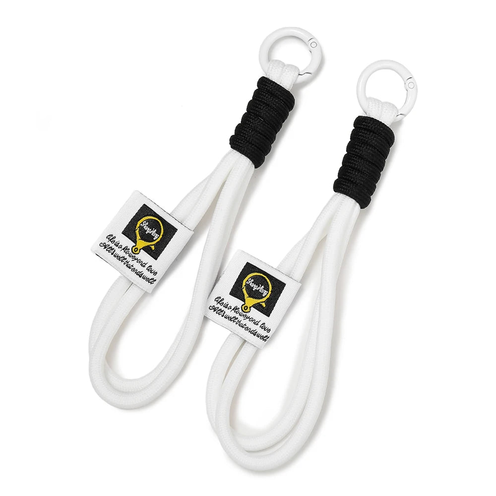 Iridescent Braid Rope Keychain Carabiner for Backpack and DIY Jewelry