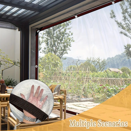 Transparent Waterproof Cloth with Gasket for Outdoor Protection Gardens Porches Chicken Coops and Camping Shade Sail Enclosure Net