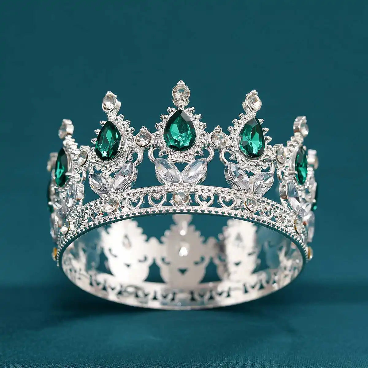 Baroque Vintage Gold Crystal Rhinestone Bridal Tiara and Crown for Women