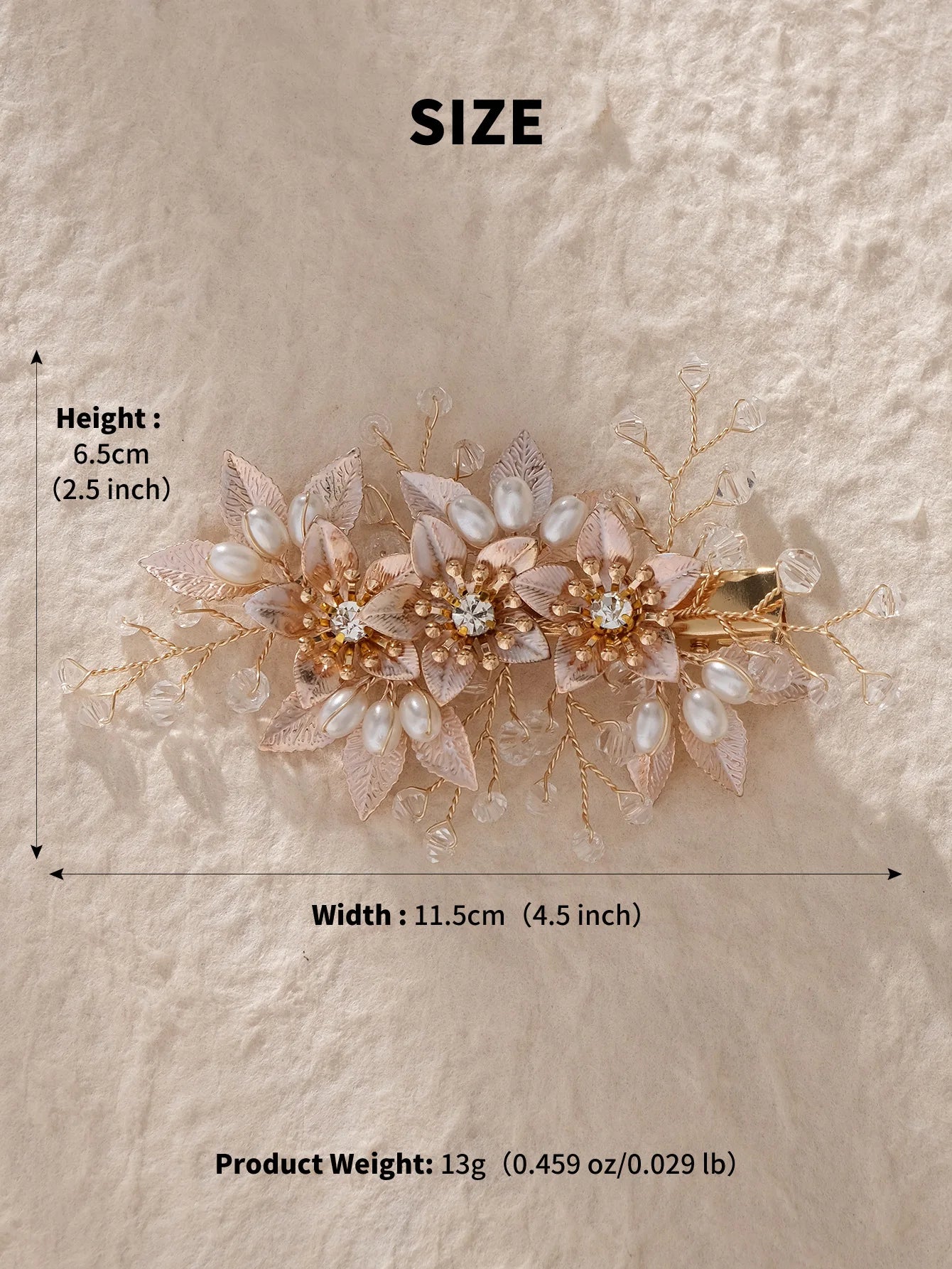 Elegant Bridal Pearl Hairpins Gold Metal Flower Hair Accessories for Women and Girls