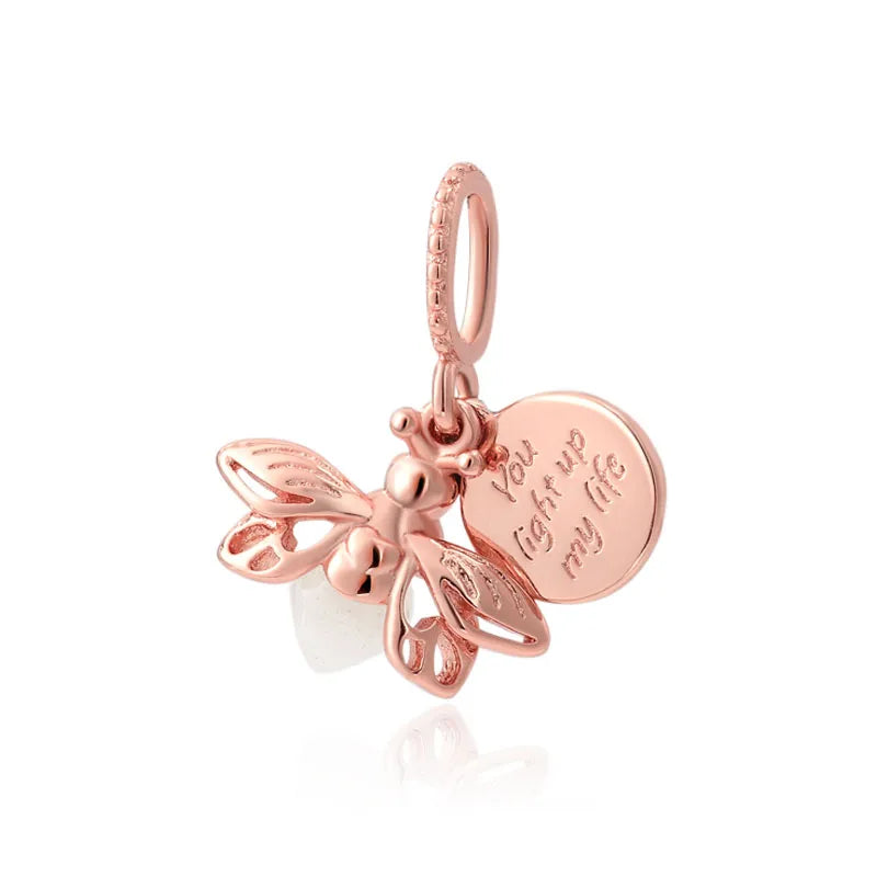Exquisite 925 Silver Pumpkin Kettle Cup Firefly Butterfly Pendant for European Original Bracelet DIY Jewelry