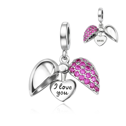925 Sterling Silver Colorful Heart Charm Pendant for Women DIY Bracelets and Necklaces Fine Jewelry
