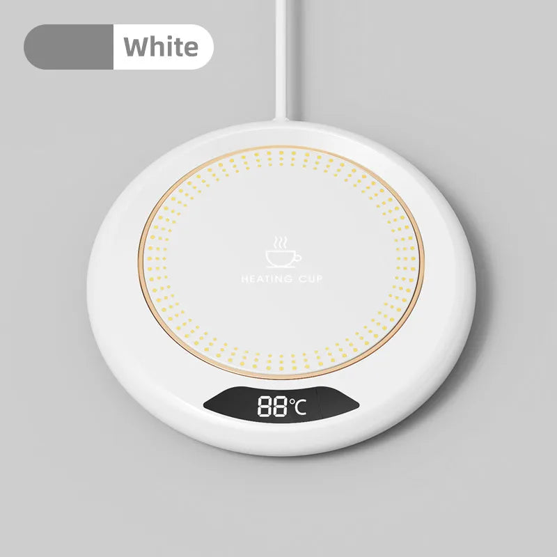 1PC Thermostatic Heating Coaster USB Home Heating Coaster 3-Speed Adjustment 55 Degrees Temperature WHITE
