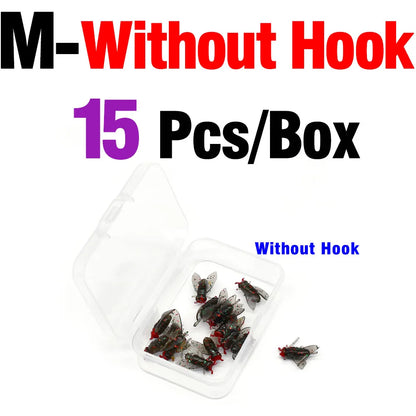 15PCS/Box Bionic Fly Fishing Bait For Salmon Trout Gear M without hook
