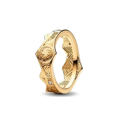 European 925 Silver Gold Bow Ring with Zircon for Exquisite Women's Jewelry at Wedding Parties