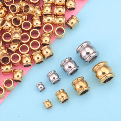 Stainless Steel Big Hole Spacer Beads Set for DIY Jewelry Making
