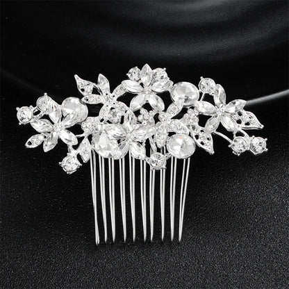 Efily Classic Silver Wedding Hair Combs - Crystal Rhinestone Bridal Accessories