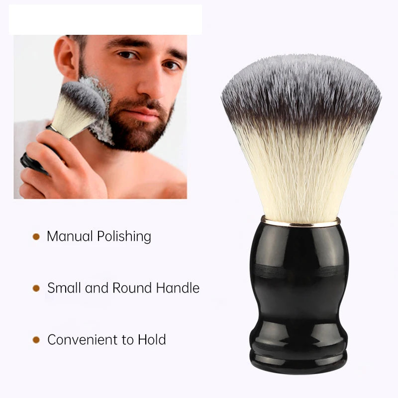 Premium Wooden Handle Bristle Shaving Brush for Men - Ideal for Beard Grooming and Facial Cleaning