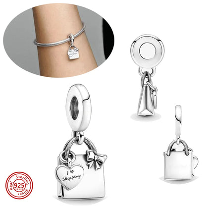925 Sterling Silver Travel-Themed Charm Beads for Bracelets Y725