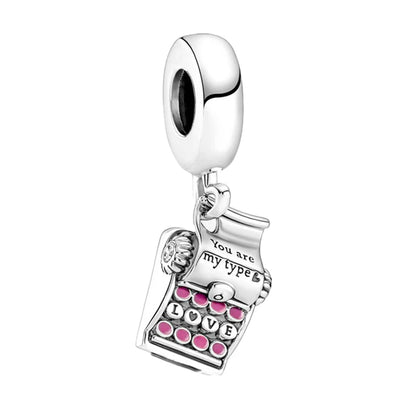 Pink Hot Air Balloon Daisy Murano Glass Charm for European Silver Bracelet SS0645